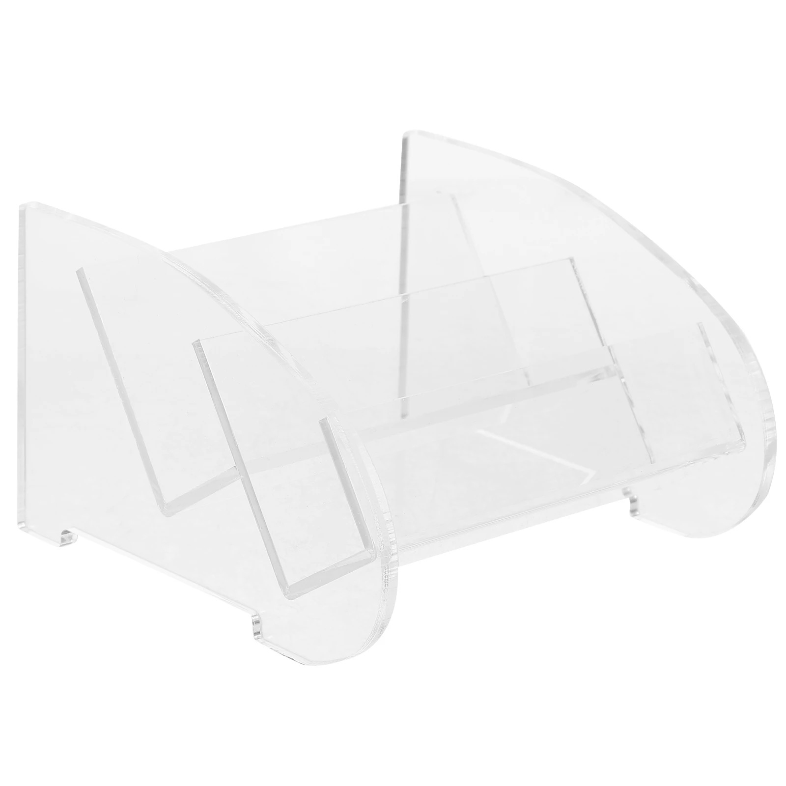 

Acrylic Business Cards Holder 2 Layers White Box Transparent Display Stand for Desk Organizer Storage Rack Name Card
