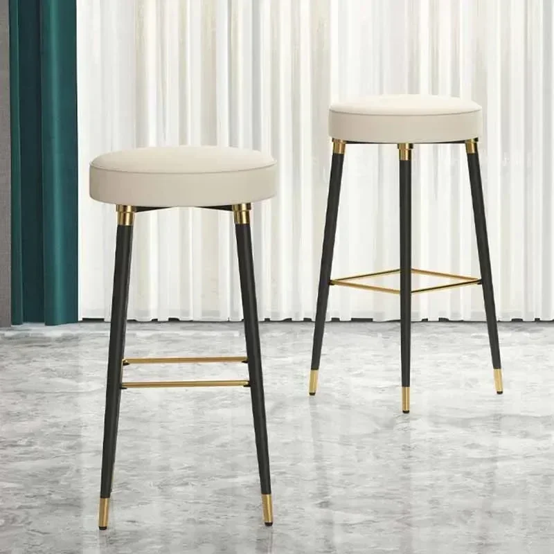 Luxury Modern Minimalist Counter Height Dining Bar Chair Kitchen Metal Soft Computer Chair Gaming Chaisse Home Furniture XY50BC