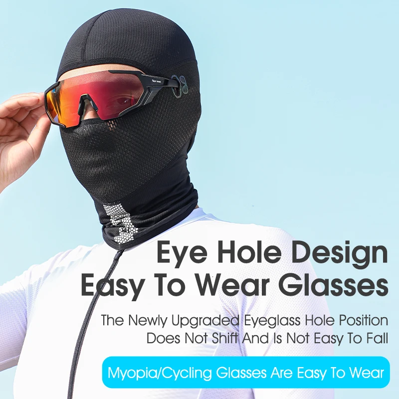 WEST BIKING Cool Summer Cap Breathable UV Protection Cycling Caps Full Face Cover Scarf Glasses Hole Balaclava Hat Bike Headwear