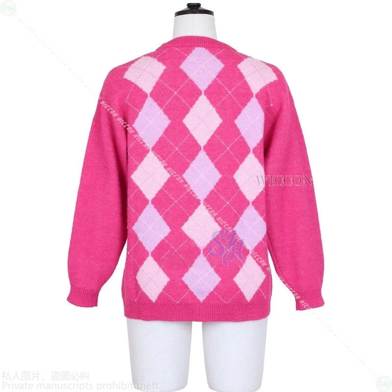 Kpop شيطان أنيمي فيلم تأثيري ساجا بنين طفل صودا البوب زي Kawaii جميل الساخن الوردي سترة كوسبروفе قبعة صفراء لطيف هالوين كوس