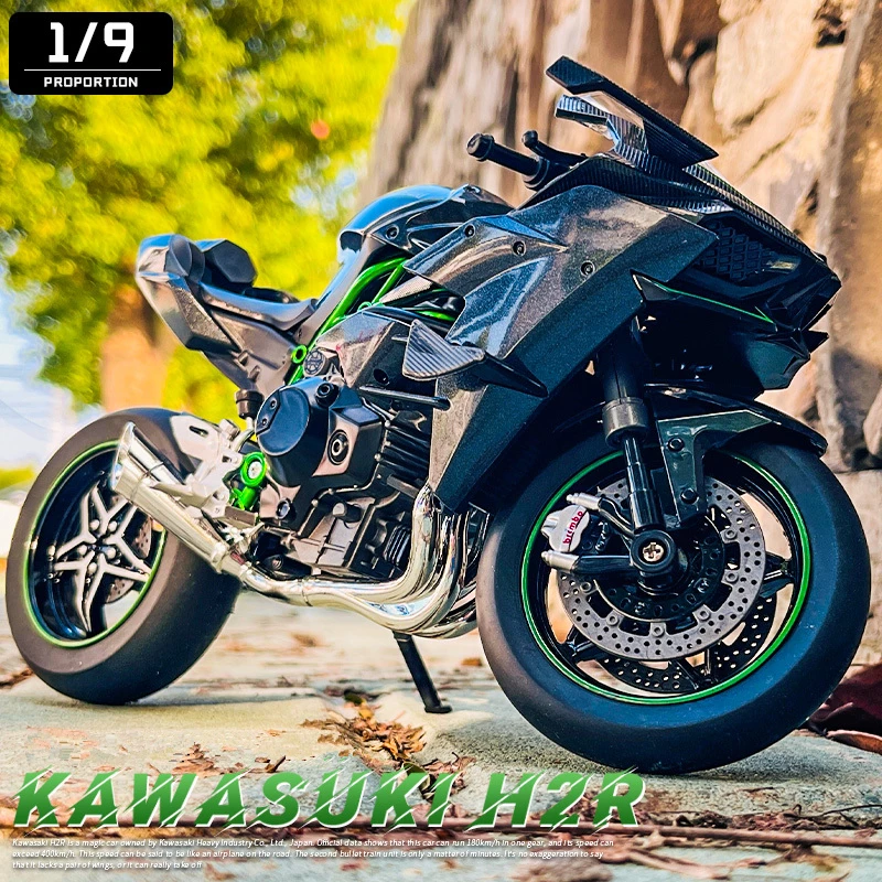 1/9 KAWASAKI H2R Alloy Racing Motorcycle Diecasts Street Motorcycle Model Simulation Sound and Light Collection Childrens Gifts