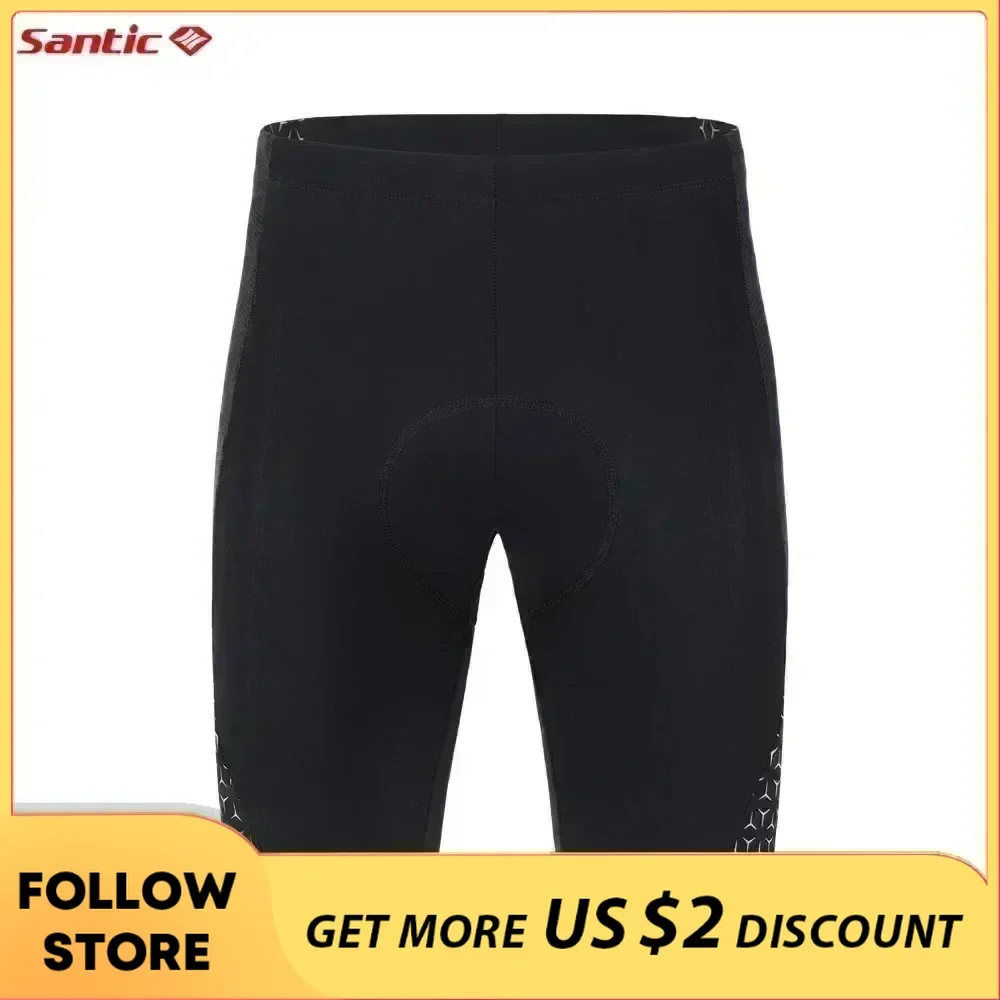 Santic Cycling Shorts Male Outdoor MTB Bike Bicycle Sports Pants 4D Sponge Cushion Padded Elastic Shorts Comfortable Breathable