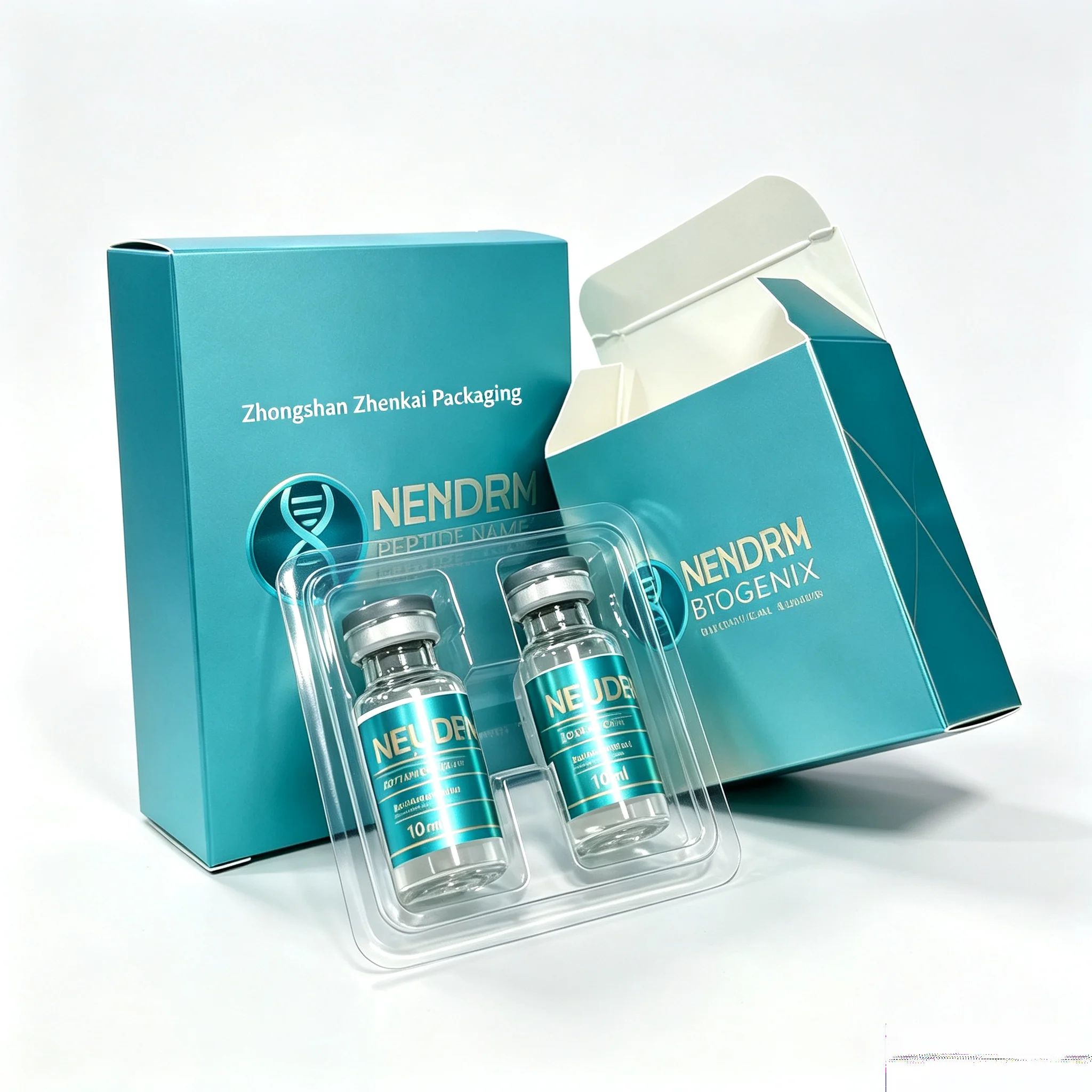 Premium Self Adhesive Vinyl Peptide Bottle Labels Custom Waterproof HD Printed Boxes For Beauty Fitness Agent Vials