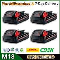 For Milwaukee M18 Battery 3.5Ah 18V Li-Ion M18B5 48-11-1860 48-11-1850 48-11-1840 48-11-1830 48-11-1820 Replacement Batteries