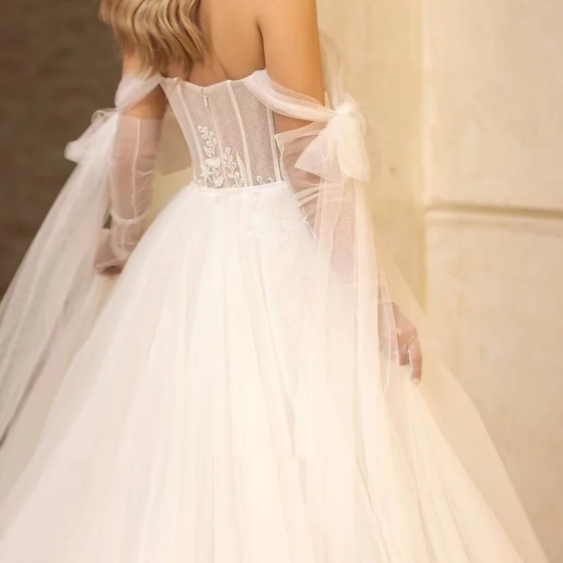 Robes de mariée sirène de luxe personnalisées, avec traîne détachable, 2 en 1, avec des appliques en dentelle, sur mesure