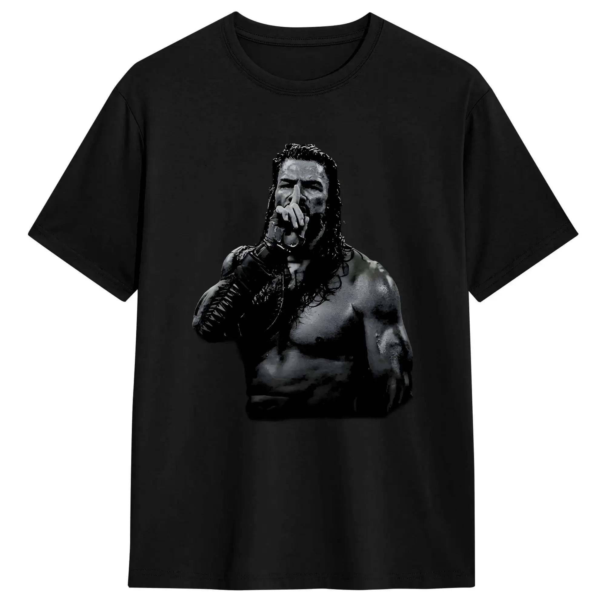 Camiseta Roman Reigns Silent para Homens e Mulheres, Camiseta de Algodão Casual, Gola Redonda, Manga Curta, Tamanhos Grandes