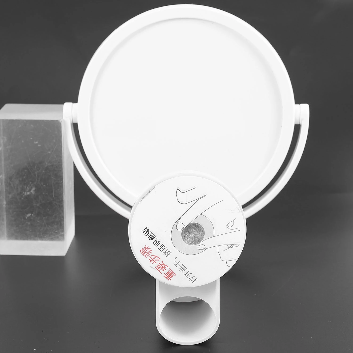 AT44-Modern Drill-Free Bathroom Mirror 2 Side Makeup Vanity Shave Mirrors Wall Suction Folding Arm Extend Round Bath Accessories