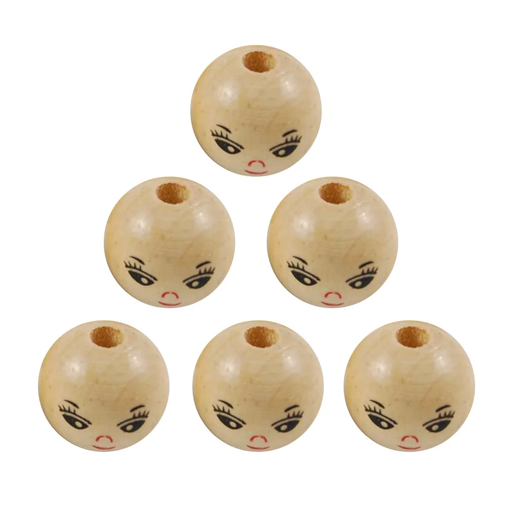 

100 Pcs Bead Accessories DIY Craft Beads Creative Bracelet Round Wooden Collection
