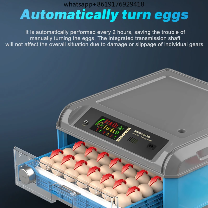 حاضنة بيض الدجاج الأوتوماتيكية آلة ABS ذات الطراز الجديد لـ 256 بيضة للاستخدام المنزلي وتفريخ الديك الرومي