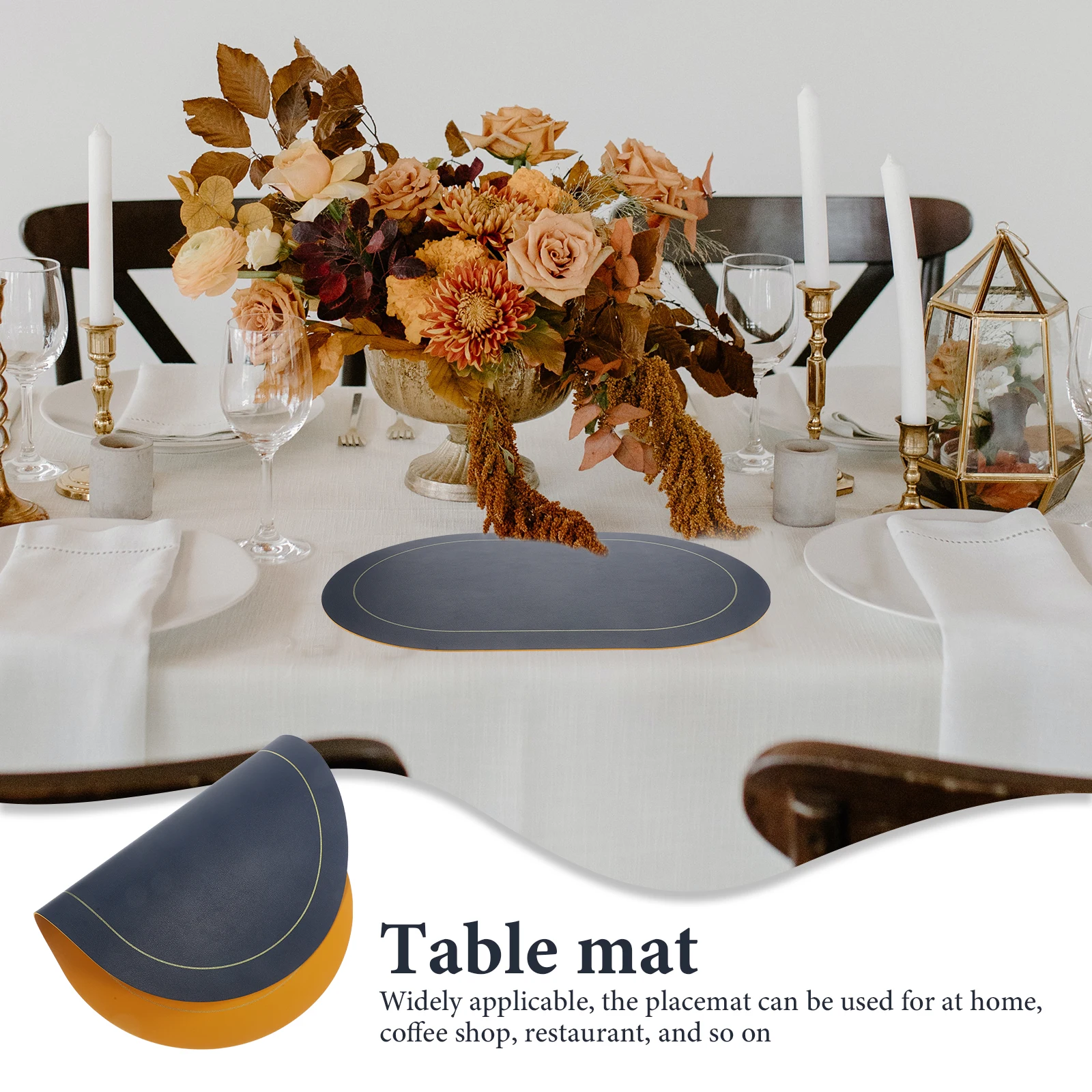 

6Pcs Dining Table PU Placemats Heat Resistant Table Mats for Modern Kitchen Decor Place Mats Placemats