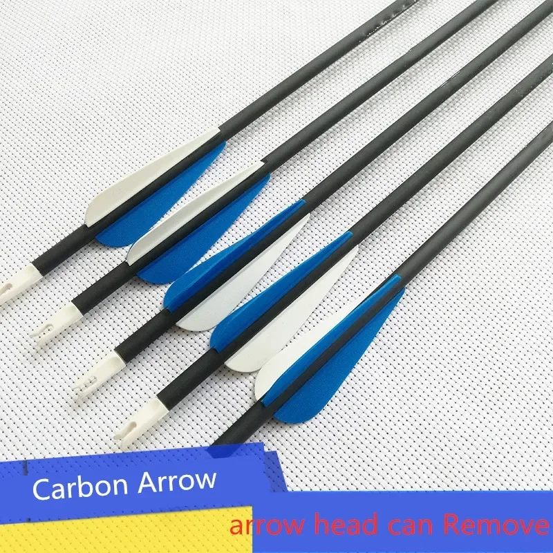 Archery Arrow 31inch Carbon Arrow Practice Hunting Arrows with Removable Tips for Compound & Recurve Bow 6/12/24 pcs