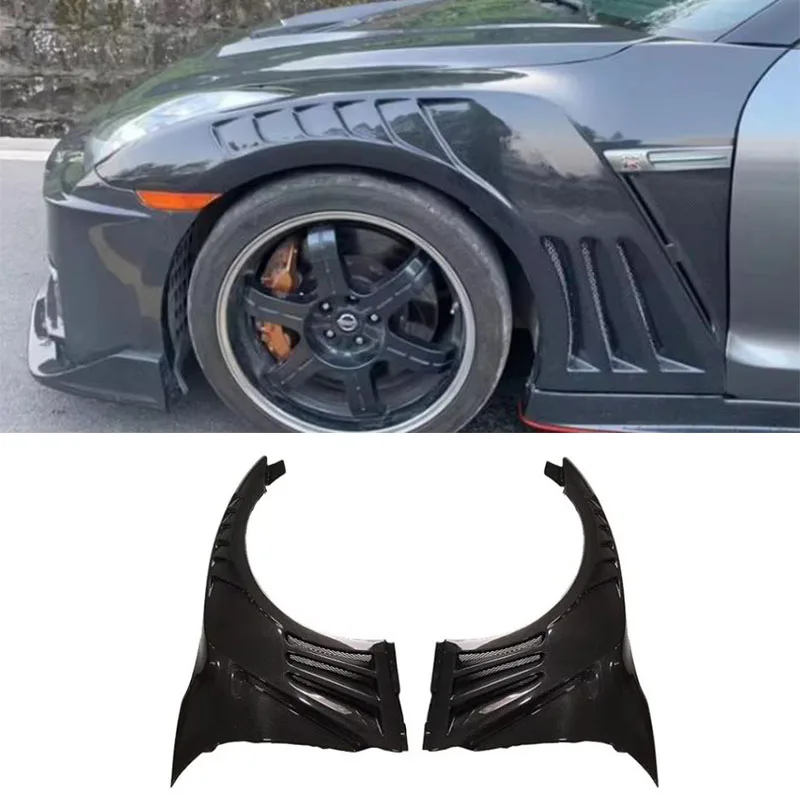 

GTR R35 Real Carbon Fiber Side Bumper Front Fender Vents For Nissan GTR R35 2009-2021 Fenders Vented