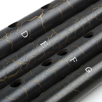 Black Bamboo Flute with Transparent Line, Traditional Musical Instrument, Handmade Woodwind Instrument, D Key Separable, Chinese 6