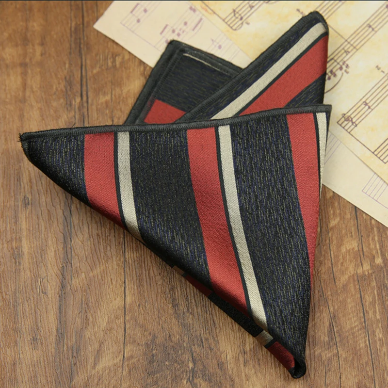 Classic Striped Pocket Square, Green Dots Design