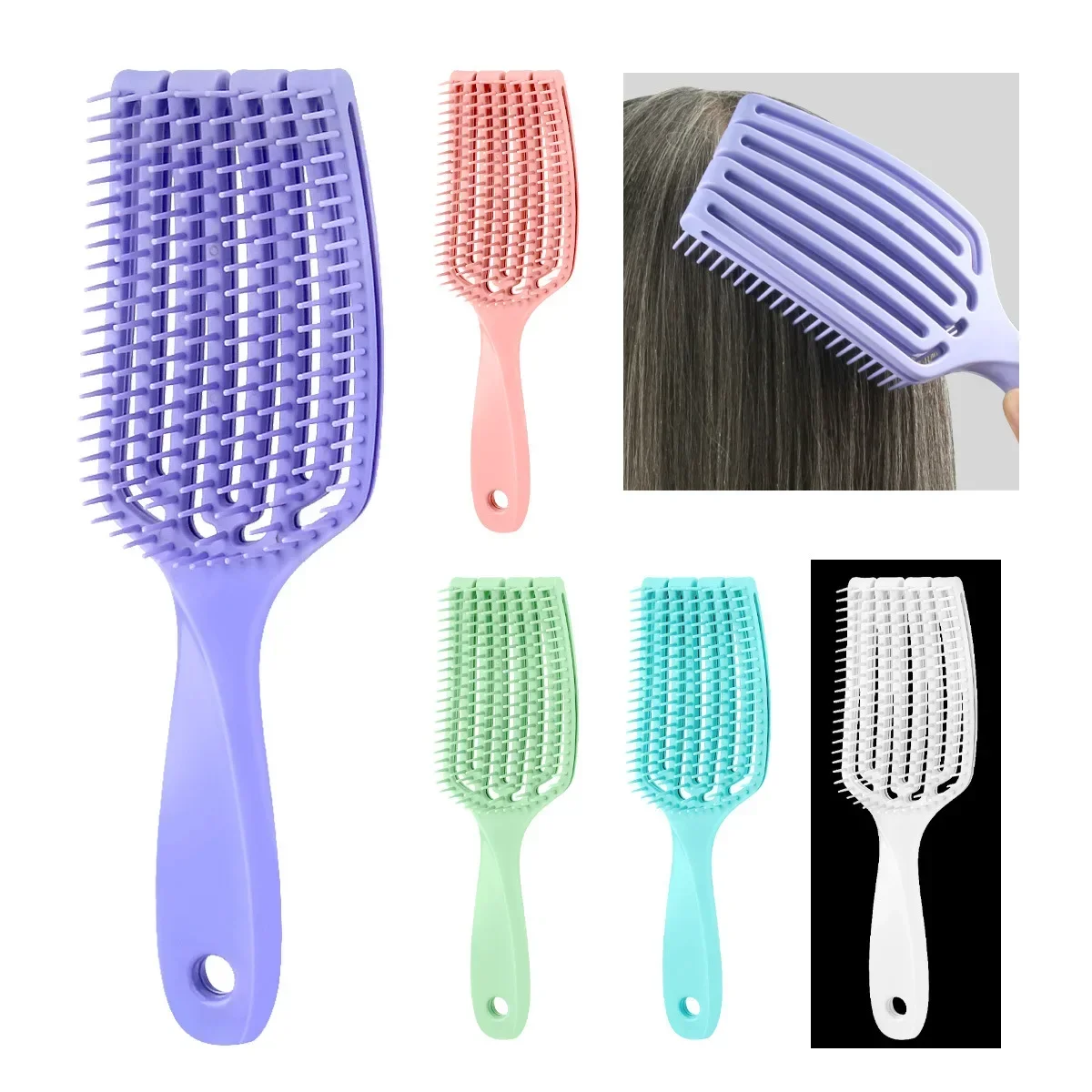 

6 Colors Salon Wide Tooth Comb Hairdresser Styling Massage Comb Women Wave Curling Combs Detangling Tangled