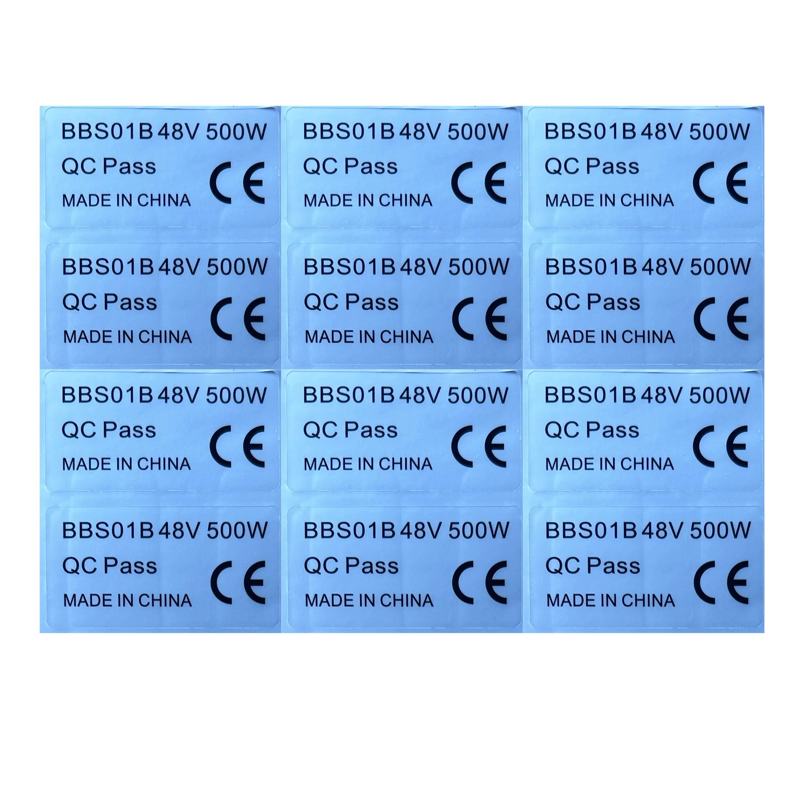 

Electric Mid Drive Motor Sticker, E-Bike Conversion Kit for Bafang BBS01B, BBS02B, BBSHD, 48V, 500W, 10Pcs, 20Pcs