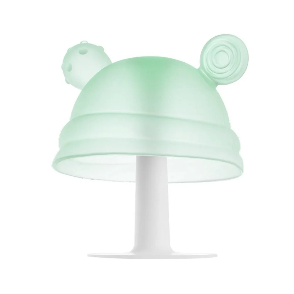 

Cute Silicone Baby Mushroom Teether Soft Snack Bowl Baby Teething Multi-color Anti-hand Sucking Teething Stick Children's
