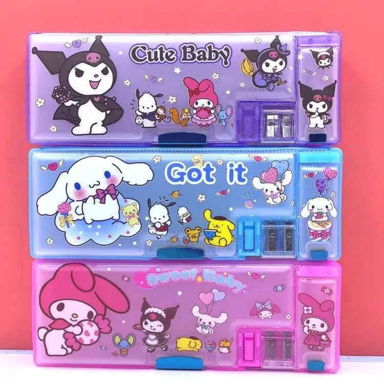 

New cartoon cartoon characters Kulomi cute multifunctional double-sided pencil case cartoon large capacity pencil case wholesale