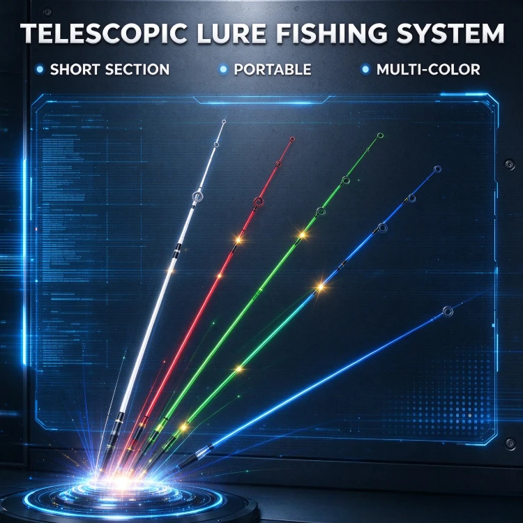 Telescopic1.8m Ultralight Ultra Short Fishing Rod Multiple Colors Lure Sea Rock Fly Boat Portable Travel Outdoor Fishing Tackle