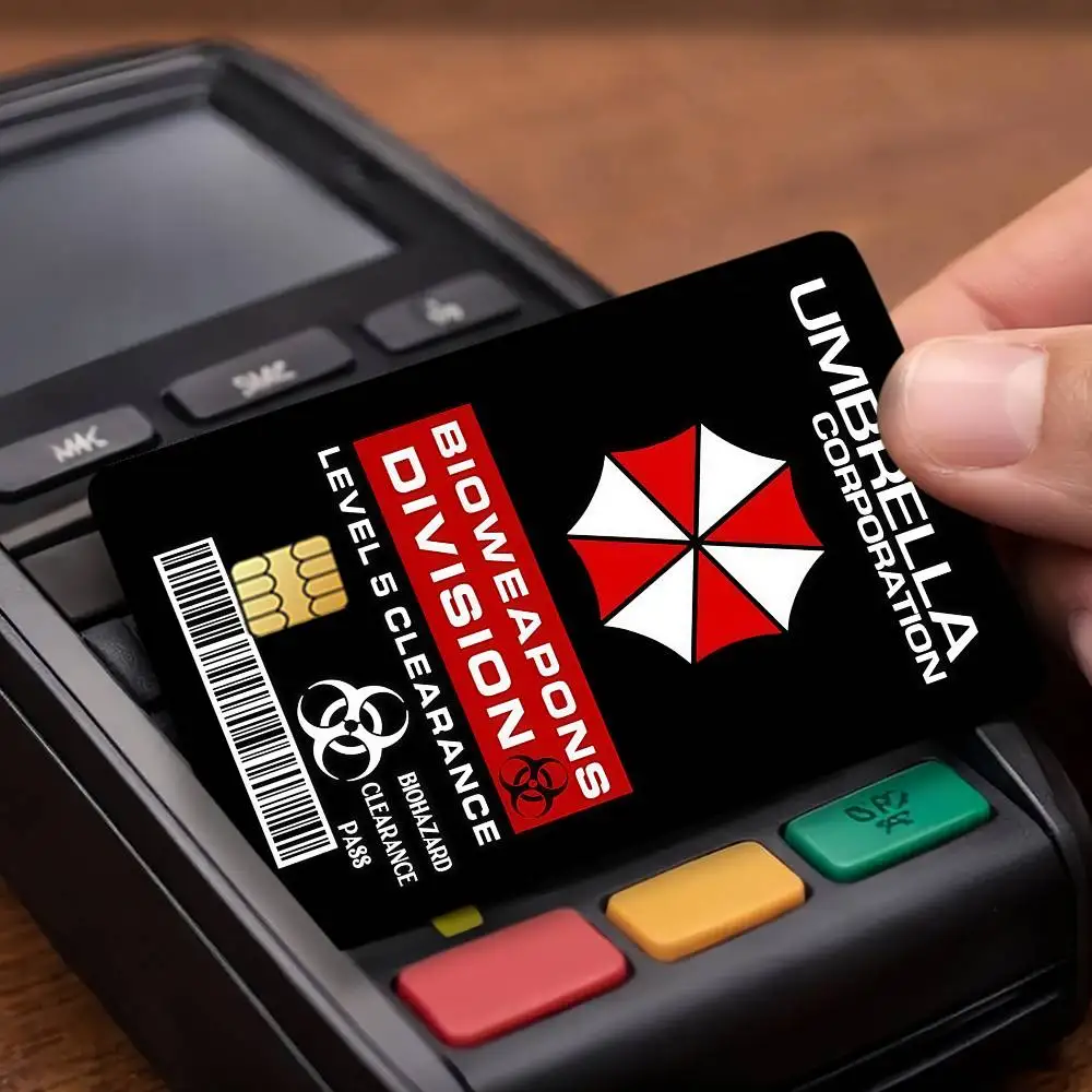 Game R-Residents E-Evils Credit Card Public Transportation Cards Protective Sticker Waterproof Card Face Decoration 4PCS