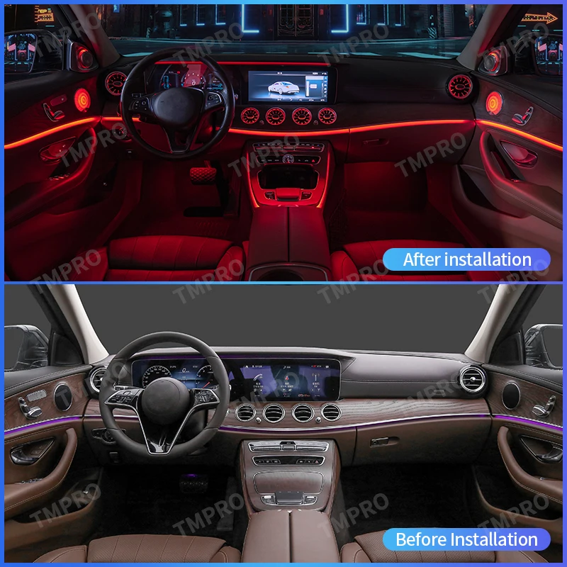 For 2016-2021 Mercedes-Benz W213 E-Class Coupe AMG E43 E53 E250 64 Colors LED Ambient Lights Automotive Interior Decoration