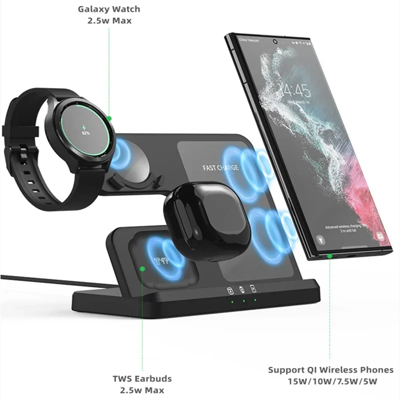 3 in 1 Charger for Samsung Galaxy Watch,Buds,Phones,Wireless Charging Station for Watch 8 Ultra Classic Galaxy S26 Z Flip Fold 7 view 2