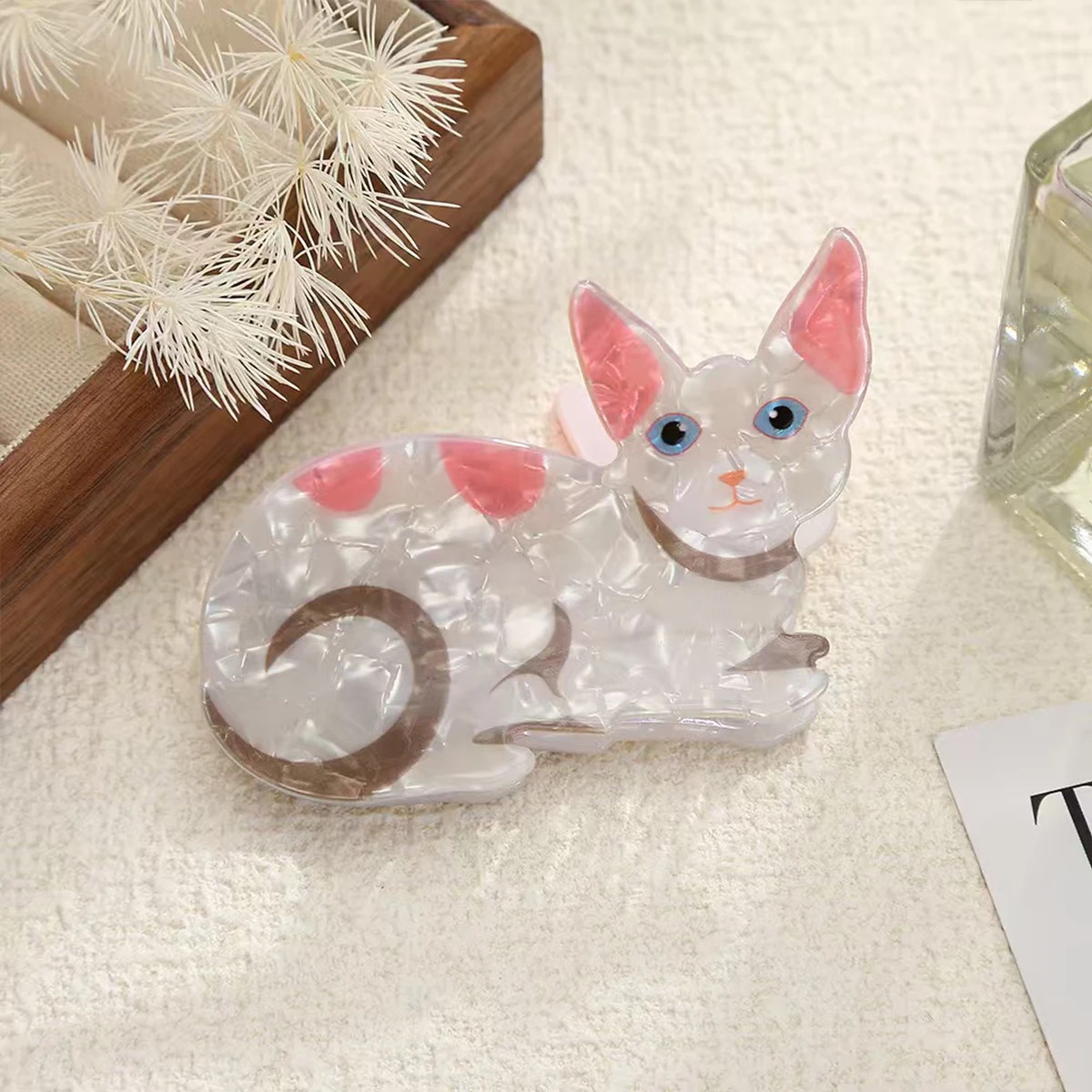1pc cute and sweet cartoon orange cat Muppet kitten hairpin advanced sense back head hairpin shark clip hair claw image 2