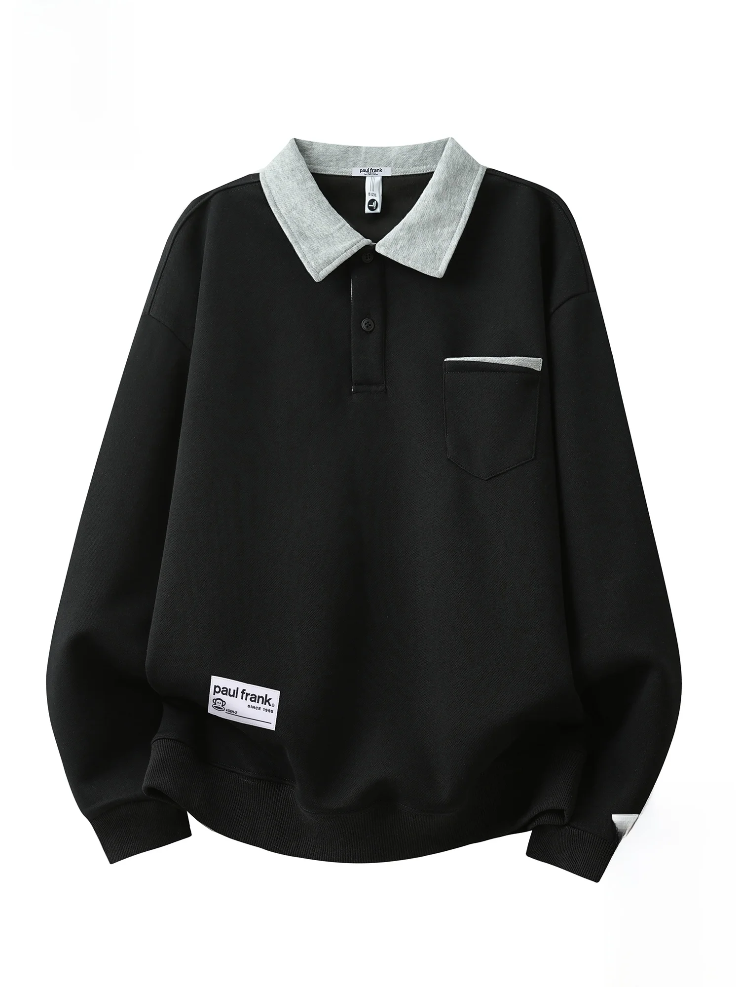 

PaulFrank Heavyweight Casual Sweatirt Men's Spring New Loose Collar Long Sve Top Comfortable Cotton Blend Fabric