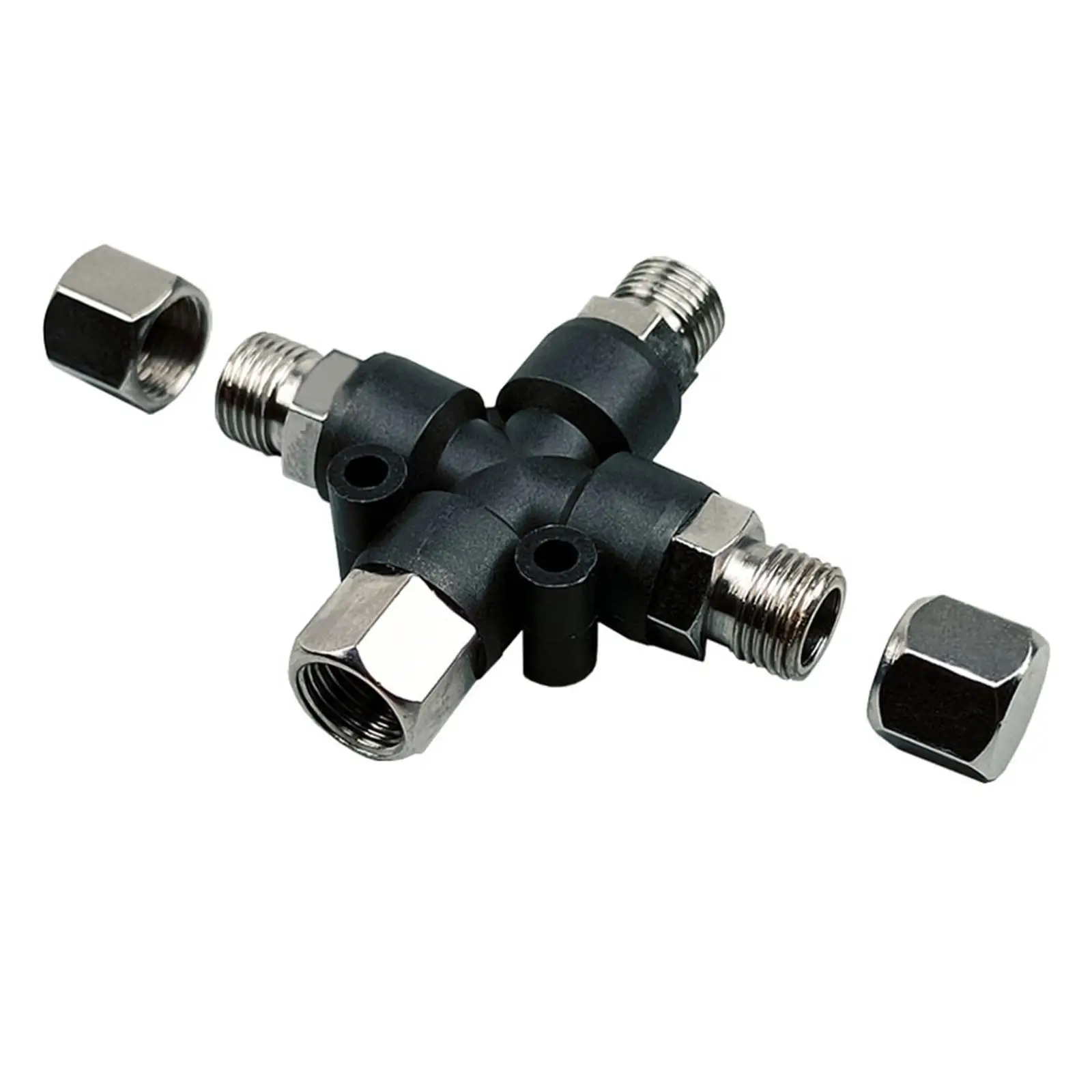 

Air Hose Splitter Efficient Three Way Brush Fitting Connector Leak Proof Adapter for Air Compressors
