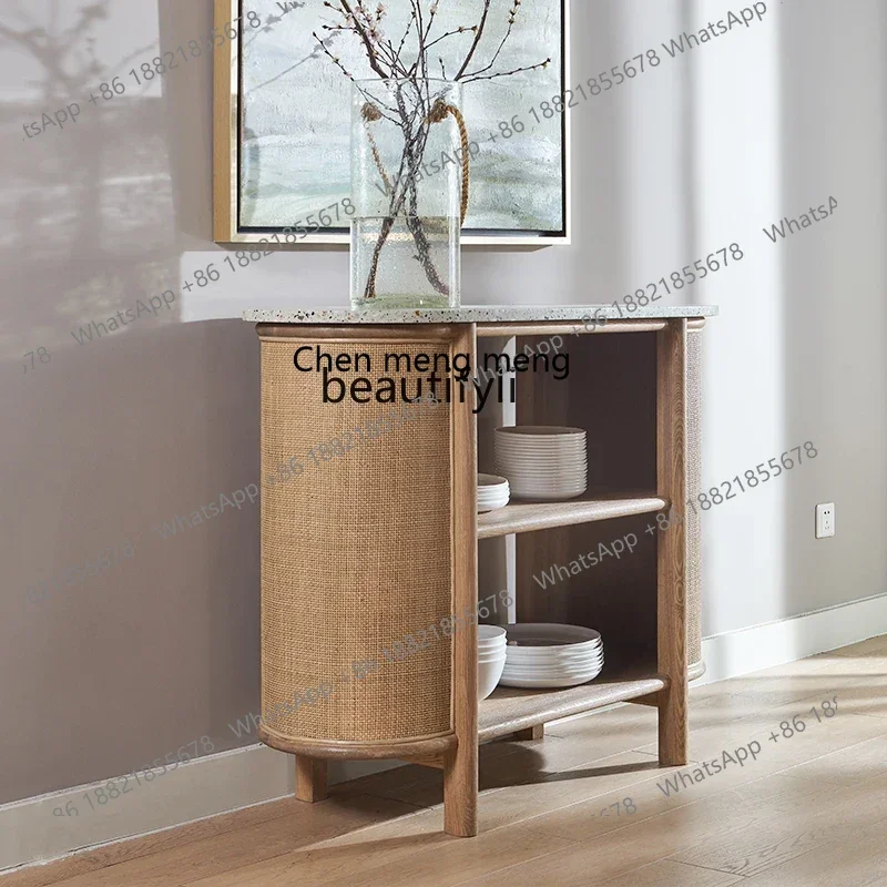 

E1001 ss Комод из цельного дерева из ротанга в американском стиле для спальни и дома, сервант для хранения B & B, гостиная Ca