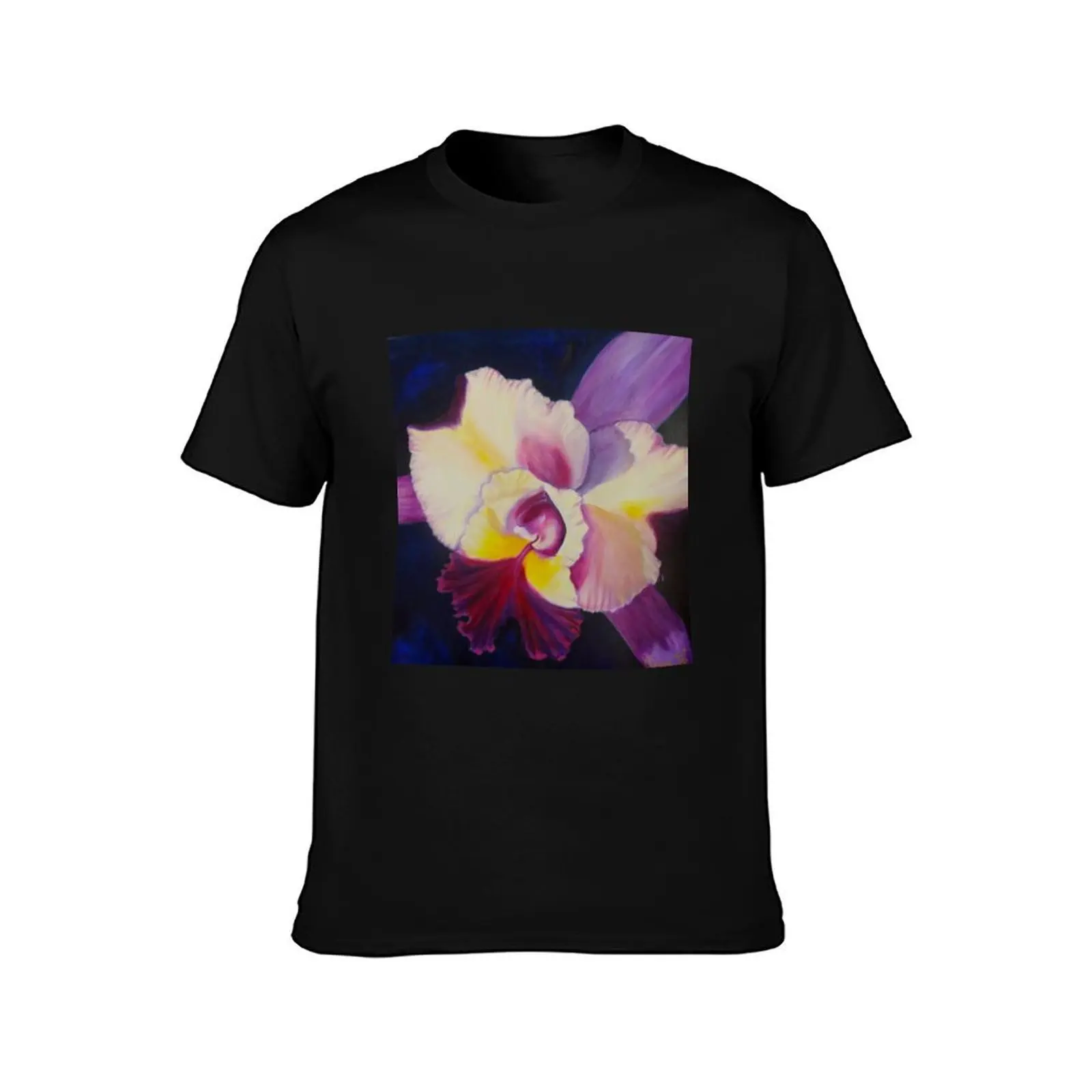 Violet Orchid T-Shirt Summer Casual Cotton Tee Oversized Streetwear Tops Vintage Graphic Print Loose Fit Short Sleeve