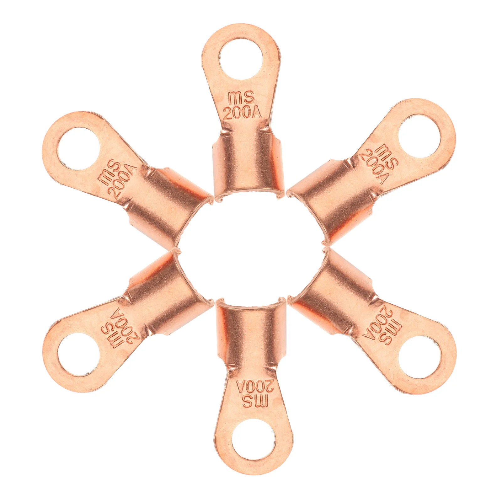 

6pcs Nose Joint Terminals Connectors Lug Cable Ends Crimping Buckle Open Design Secure Wire Ear Durable High