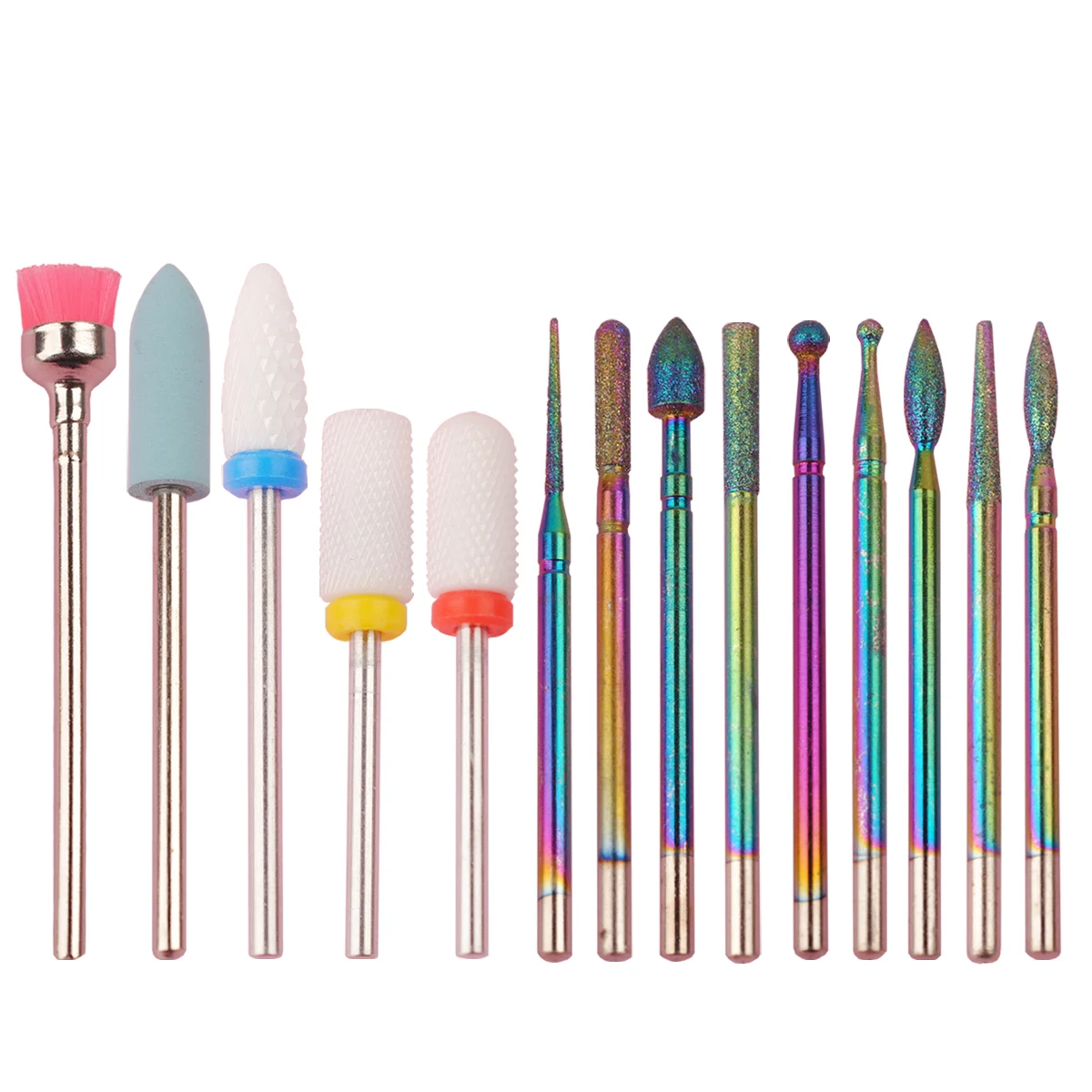 14 Pcs/box Professional Ceramic Nail Drill Bit Set Electric Manicure Nail File Bit For Acrylic Gel Nails And Cuticles