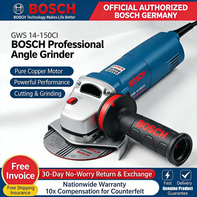 

Bosch GWS14-150CI 150W Polisher Angle Grinder High-Power Cutting Tool Multi-Function Angle Grinder for Polishing and Sanding