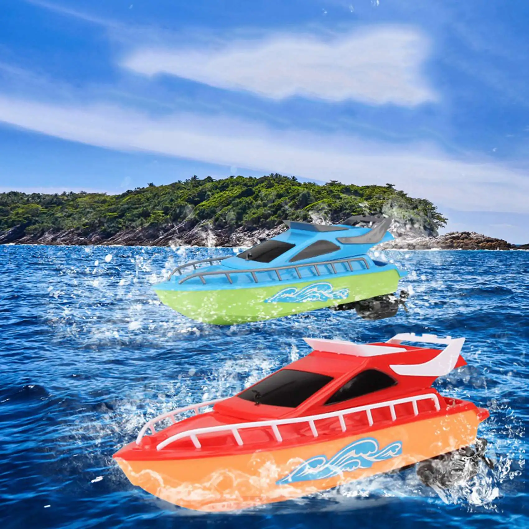 

2X Speed RC Boat Ship RC Boat Remote Control Boats Electric Waterproof Model Ship Sailing For Children Red-AA02