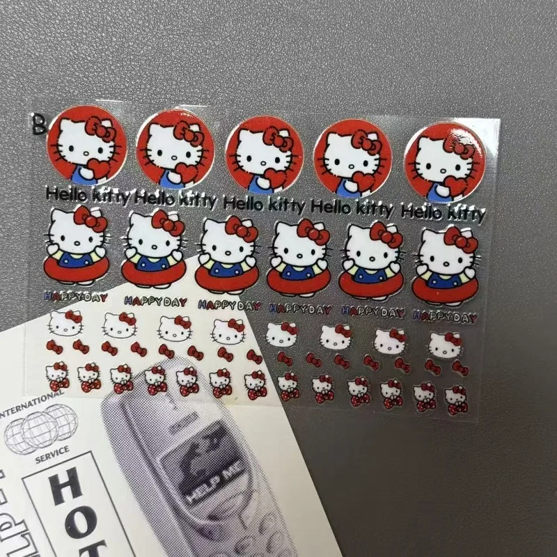 5 قطعة ملصقات مرحبا كيتي الكرتون لطيف فتاة الملحقات مقاوم للماء كوب ماء جراب هاتف سماعة الديكور لعبة هدية بالجملة #3
