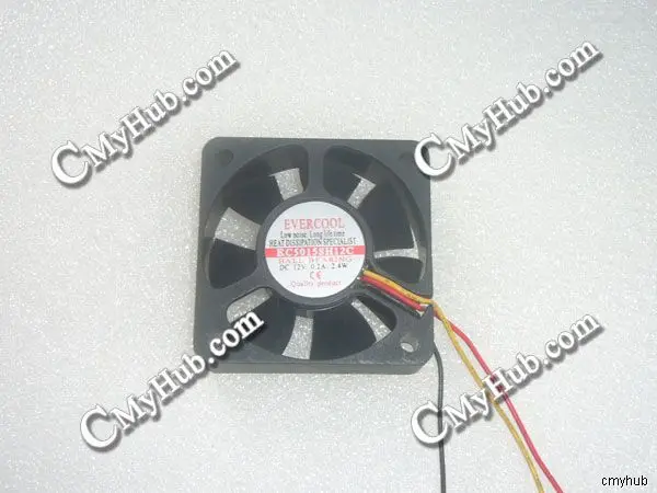 For EVERCOOL EC5015SH12C DC12V 0.2A 2.4W 5015 5CM 50MM 50X50X15MM 3pin Cooling Fan EC5015SH12C