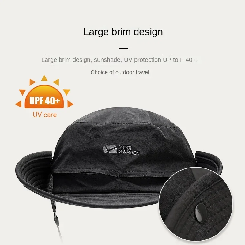 

Outdoor Fishing Hat UV Protection Removable Hat Rope Trekking Hat Fisherman Hat Sun Protection Summer Breathable Shade Hat