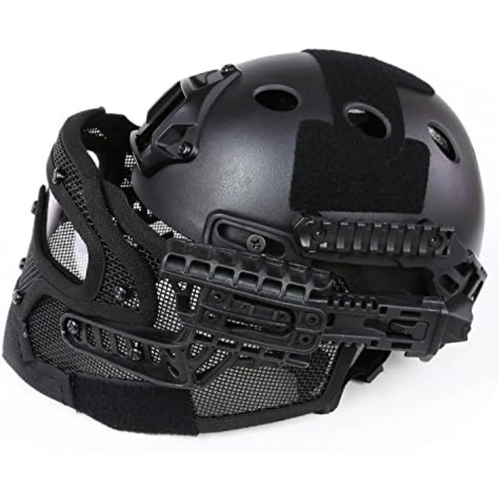 Tactical Protective Helmet Full Face Mask Googgles G4 System Airsoft Paintball Solid Color …