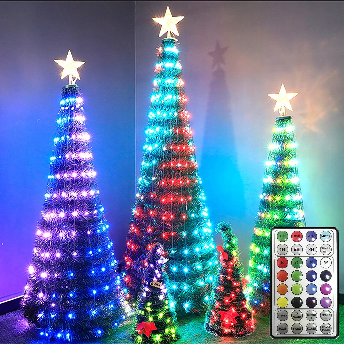10/20M RGB Color Changing Rope Lights USB Powered Outdoor RGB LED Rope Lights with Remote Christmas Garland Rope String Lights