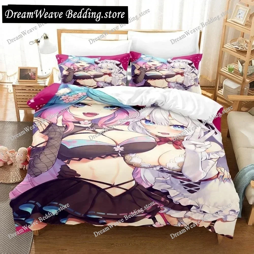 

3D Anime Sexy Girls Silvervale Bedding Set Single Twin Full Queen King Size Bed Set Adult Kid Bedroom Duvet Cover Sets