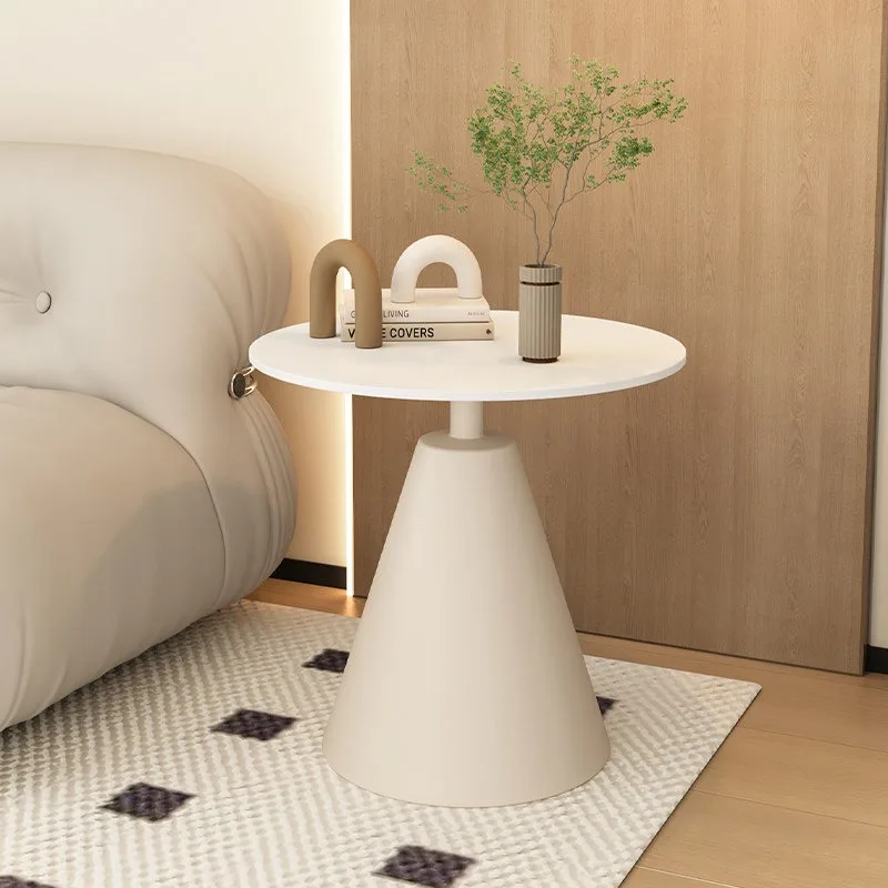 Minimalist Designer Side Tables Small Diameter White Coffee End Table Round Pedestal Table Basse Ronde Living Room Furniture