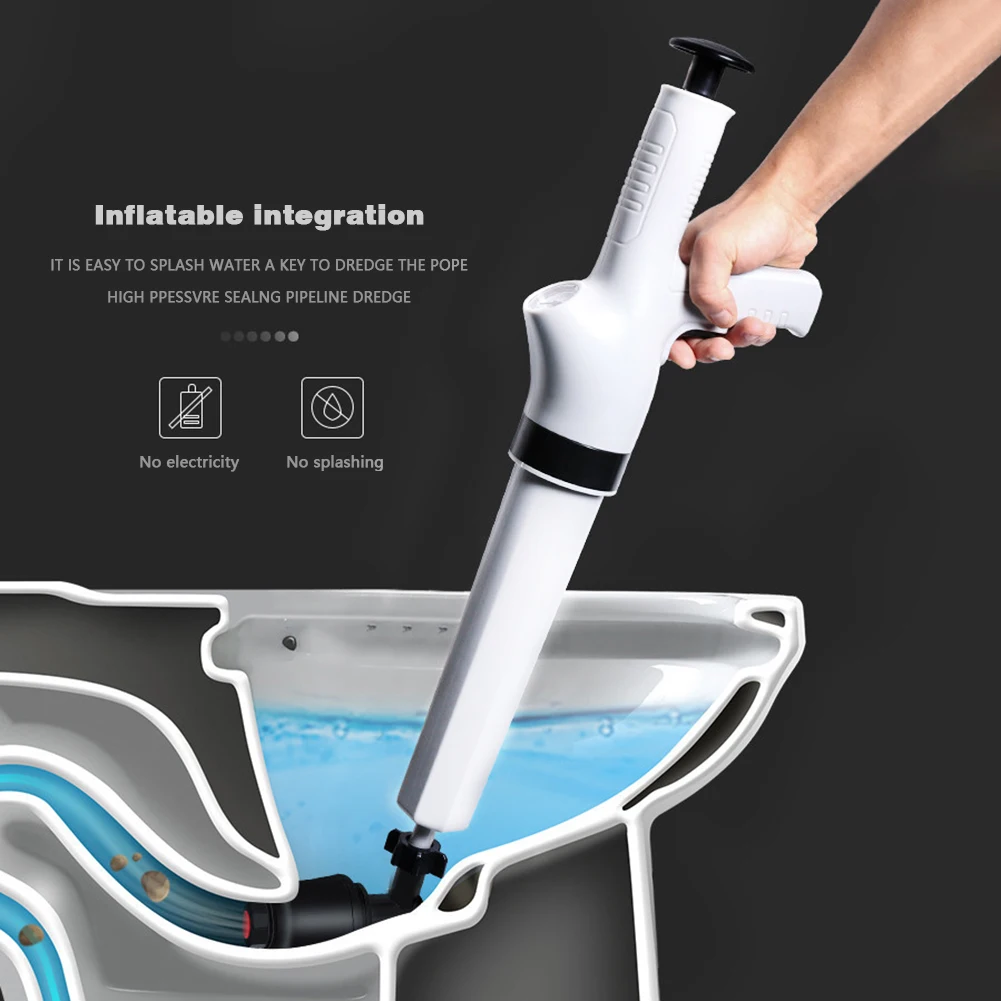 Powerful Pipe Plunger Electric High-pressure Air Gun Toilet Plunger Bathroom Sink Shower Kitchen Clogged Pipe Drain Unblocker