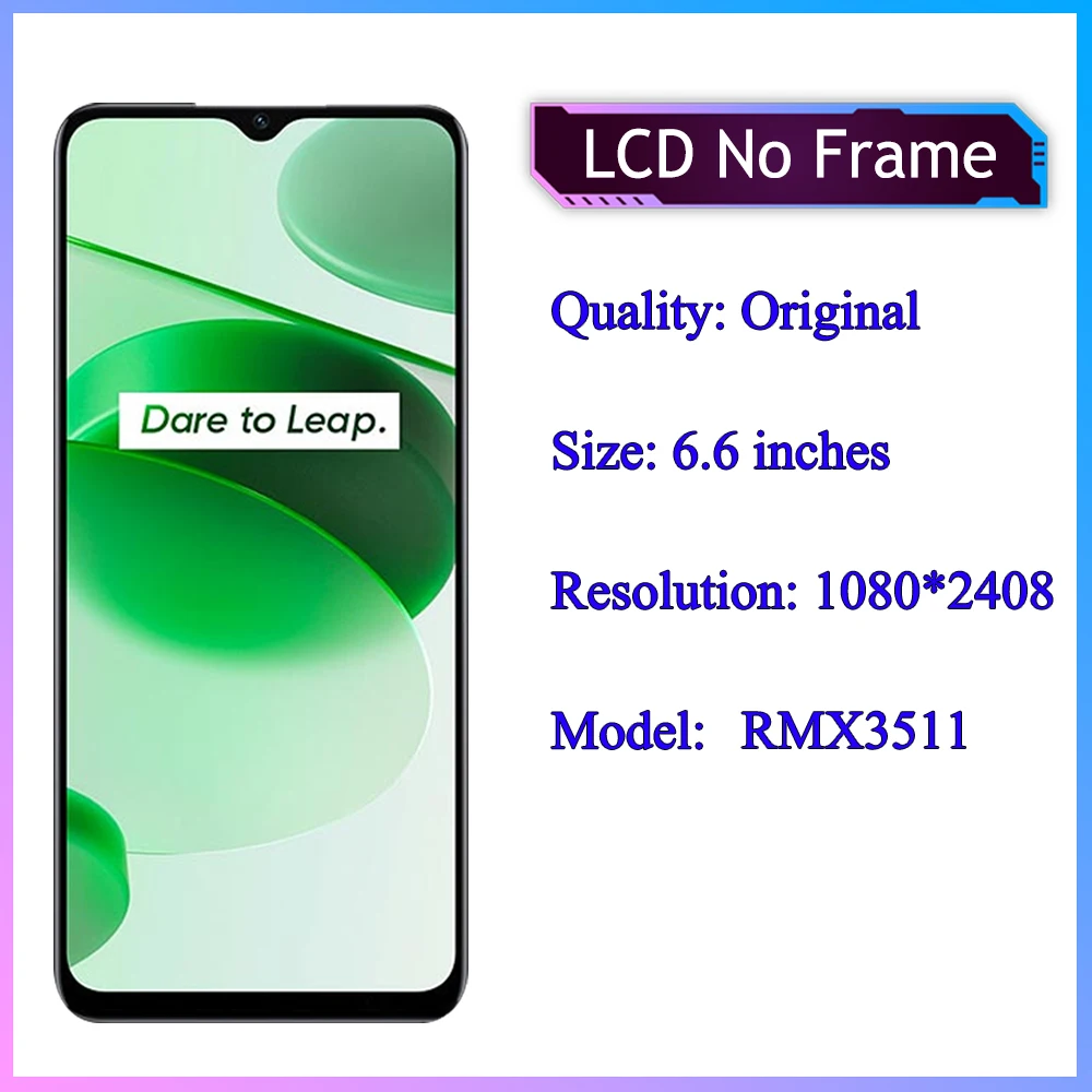 6.6 "الأصلي ل ممن لهم Realme C35 LCD RMX3511 عرض مجموعة المحولات الرقمية لشاشة تعمل بلمس استبدال إصلاح أجزاء