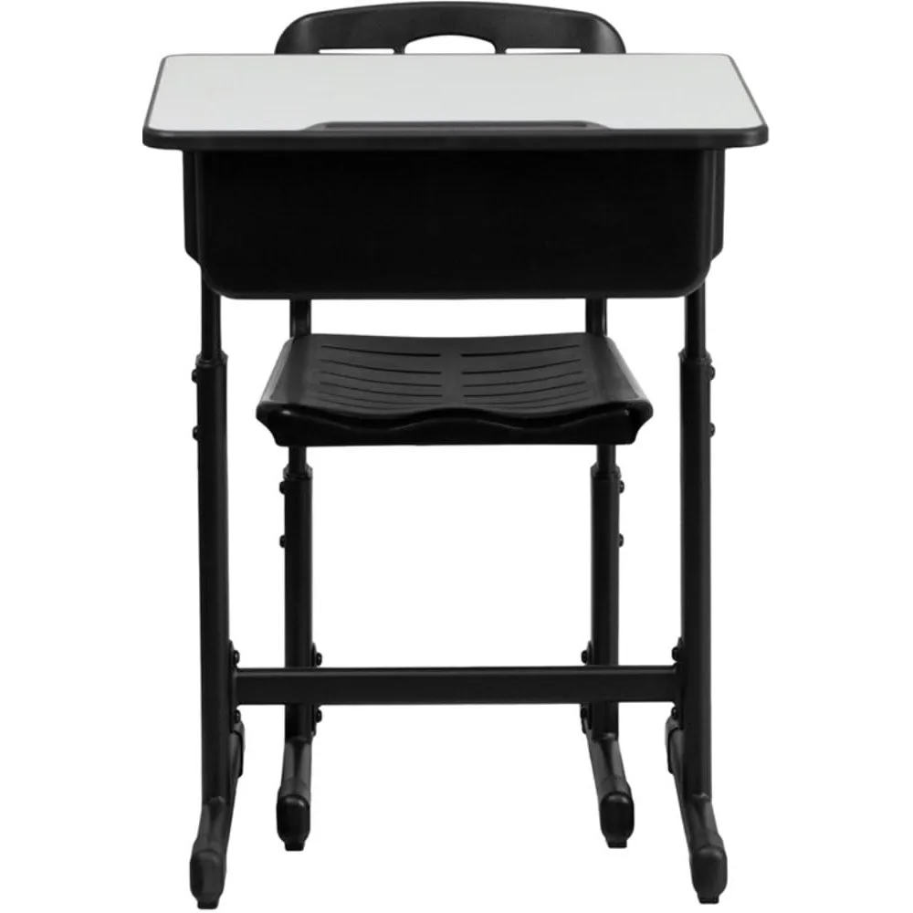 Student Desk and Chair Set, Adjustable Height,with Chairs and Book Case for School, with Drawers, Children's Desk and Chair Sets