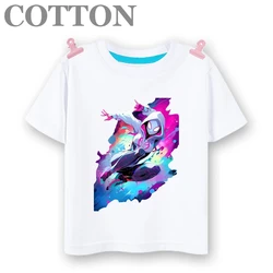 Disney Anime Spider Man and Gwen Stacy Cotton Summer Fashion Children's Cartoon T-shirt Casual Round Neck Short Sleeve Print