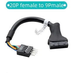 20 Pin USB 3.0 Female To 9 Pin USB 2.0 Male Motherboard Header Adapter Cord Whosale&Dropship