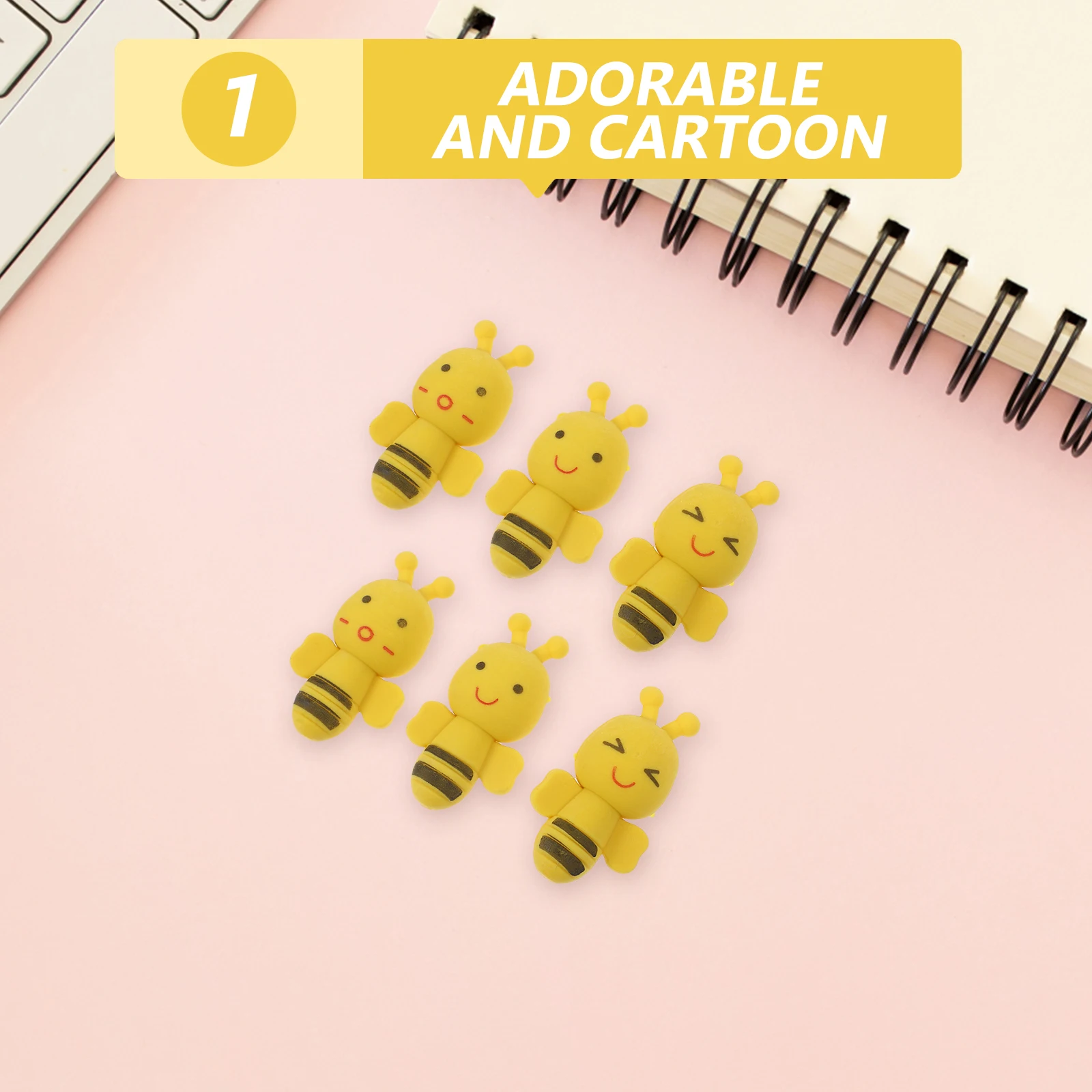 30 قطعة محايات على شكل نحلة لممتعة ممحاة مطاطية السائبة الكرتون الطلاب القرطاسية هدية رياض الأطفال أداة التعلم الأصفر