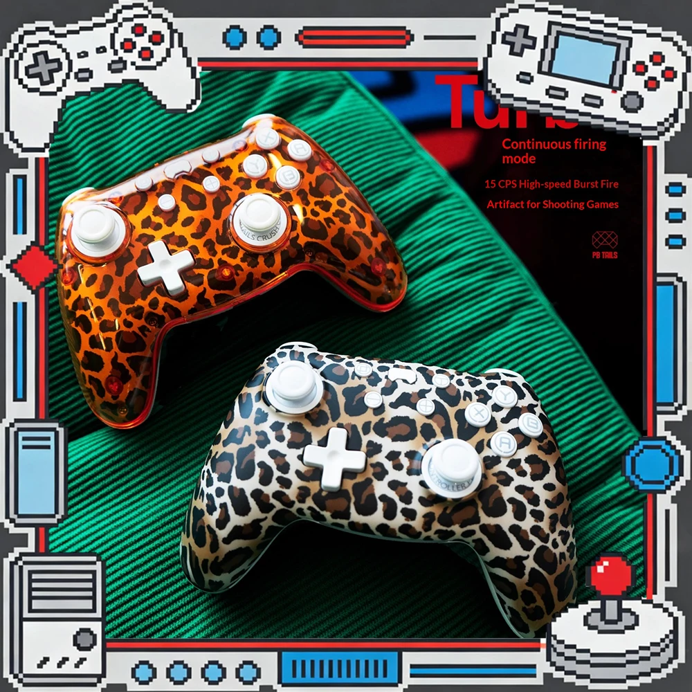 PB TAILS CRUSH Animal Pattern Series Game Handle 15 Times A Second High-Speed Burst Mode E-sports Handle Light Weight For Gifts