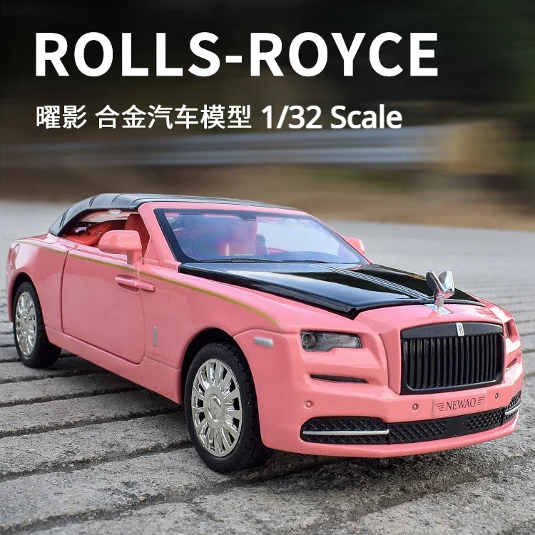 Rolls-Royce Dawn Model Toy Car, Diecasts Simulação, Veículos de Brinquedo, Coleção de Luz Sonora, Presente para Menino, Escala 1:32